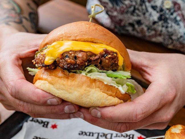 EAT STREET + Dine and Discover NSW - Beer DeLuxe - The Deluxe Burger, photo - supplied