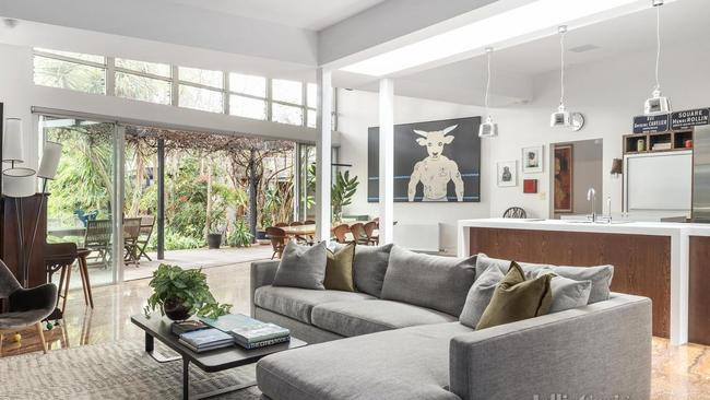 The open plan living and kitchen areas.