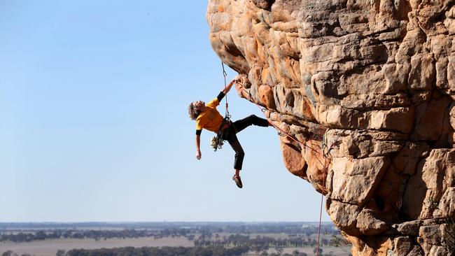 Fischer on Castle Crag at Mt Arapiles Victoria. Picture: David Geraghty