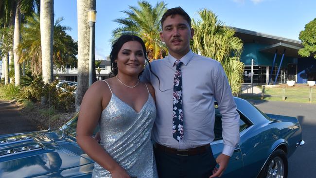 Zoe Cook and Lachlan Hamplen at the Sarina State High School formal at the MECC, Mackay, on Thursday November 19. Picture: Zizi Averill