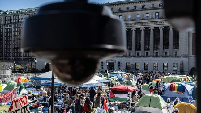 An ongoing pro-Palestinian encampment at Columbia University. Picture: Getty Images