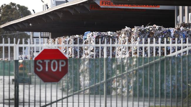 SKM Recycling was ordered to stop receiving recycling due to dangerous stockpiles of flammable materials. Picture: David Caird