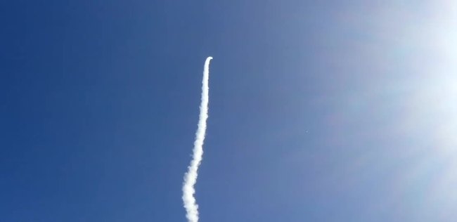 A Patriot missile being fired at Shoalwater Bay for Exercise Talisman Sabre 2021.