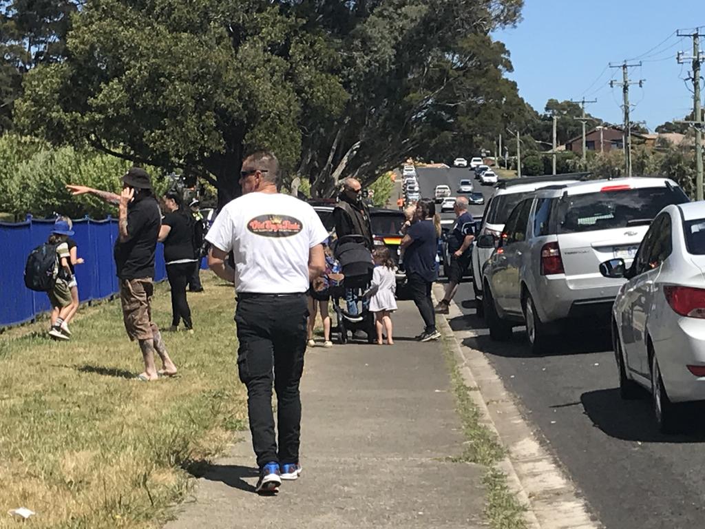 Parents arrive to collect children following the incident. Picture: Helen Kempton