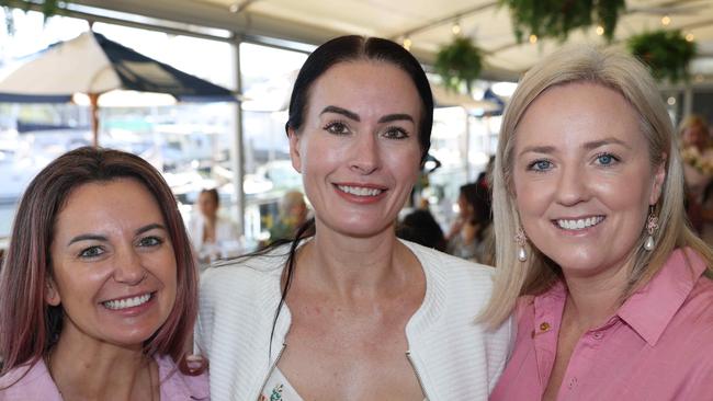 Rochelle Evrard, Georgina Randall and Lara Melrose at the Gold Coast Women in Tourism Breakfast at Southport Yacht Club for Gold Coast at Large. Picture, Portia Large.