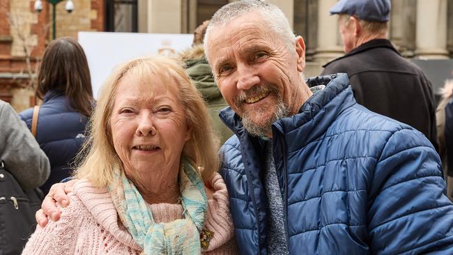 At Parliament House in North Terrace, people witnessed the proclamation of King Charles III. Picture: Matt Loxton