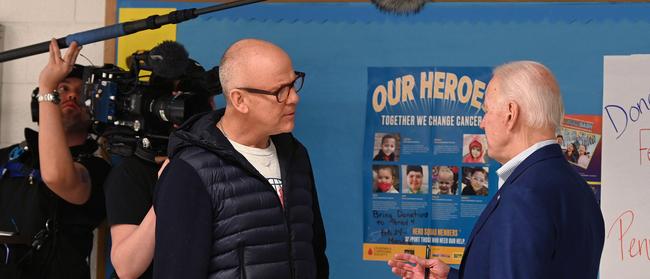 John Heilemann interviews Joe Biden for The Circus. Picture: Scott Kirkland/SHOWTIME