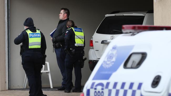 Police investigate at a house in Caroline Springs. Picture: David Crosling