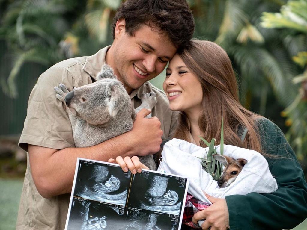 Holding baby scans, Bindi wrote on social media, “The animal joeys we care for are excited to meet our human joey. ❤️ Baby Wildlife Warrior is about the size of a hummingbird now! We can’t wait to teach our little one about the importance of protecting our planet and the beauty of the wildlife and wild places we love so much.” Picture: Instagram