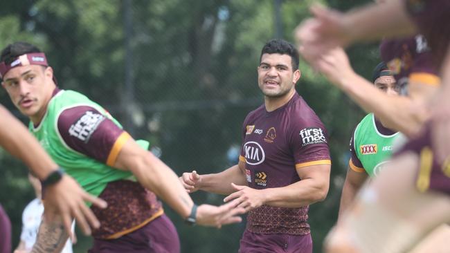 David Fifita in training before the game. Picture: Annette Dew