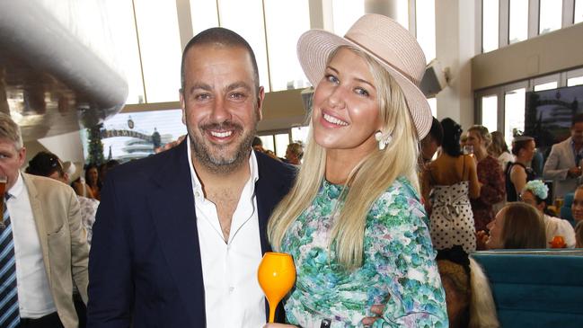 Nineteen at the Star partner Simon Gloftis and Melissa Usher at Nineteen for the Melbourne Cup. Picture: Brian Usher