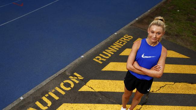 Olympian Jess Hull at the Kerryn McCann Athletic Centre in Wollongong. Picture: Jonathan Ng