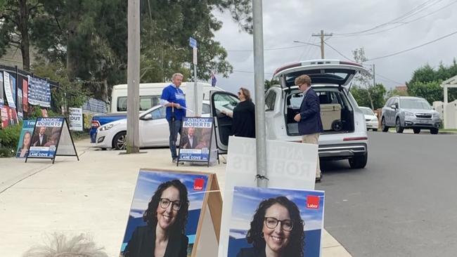 Aussie mining magnate Gina Rinehart out supporting Anthony Roberts in Lave Cove on Saturday. Picture: Supplied