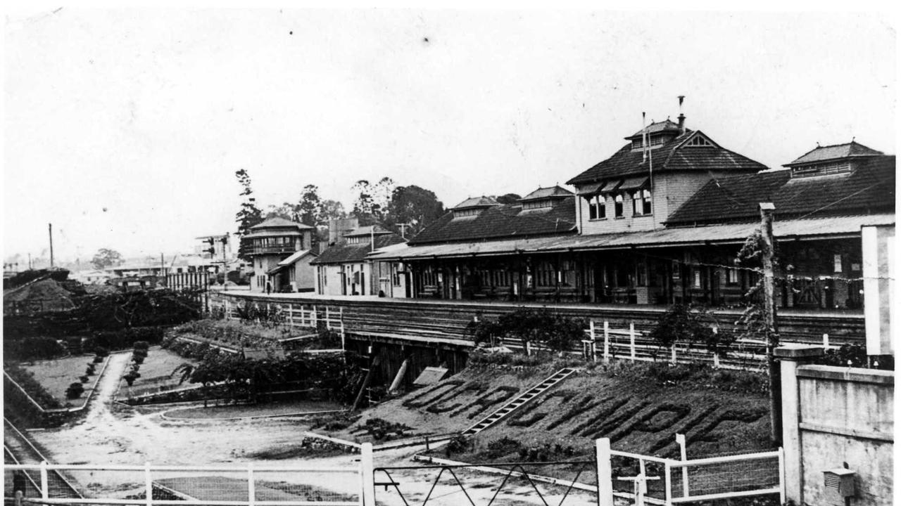 The Gympie train station in Tozer Street "pre-war". The Rattler and the station will celebrate its 140th anniversary with a special event on August 7.