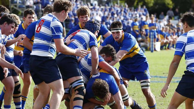 Action from the GPS first XV rugby match between Nudgee College and Toowoomba Grammar School. Photo:Tertius Pickard