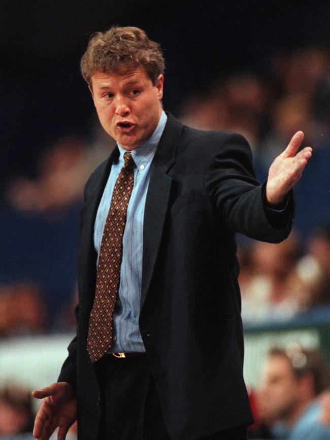 Pictured here coaching the North Melbourne Giants, Brown also worked for the Melbourne Tigers and Sydney Kings. Picture: Andrew Tauber