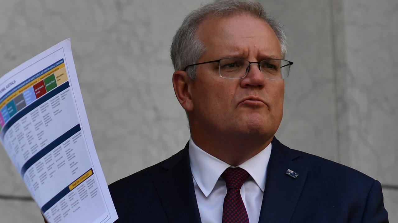 Prime Minister Scott Morrison has urged national cabinet to reopen all of Australian state borders by Christmas. Picture: Sam Mooy/Getty