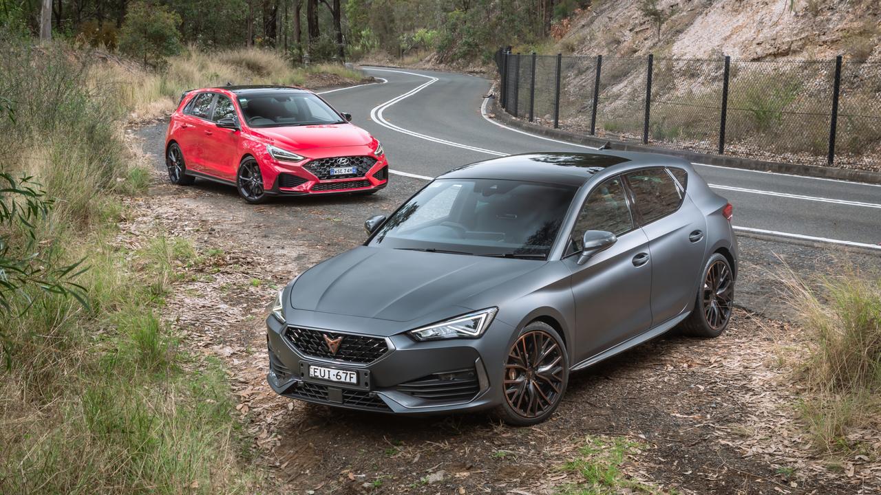 The Cupra Leon VZx and Hyundai i30 N are two of the most capable small performance cars. Taken by Thomas Wielecki.