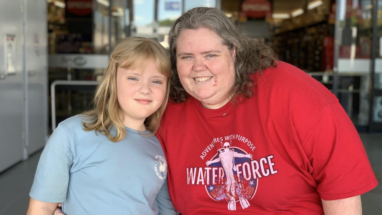 Joanne Day (right) with her daughter Emily at the IGA on Bridge Rd near the Mackay West polling booth. Mrs Day voted for the government in 2019 but will change her vote in the 2022 May election. Picture: Duncan Evans