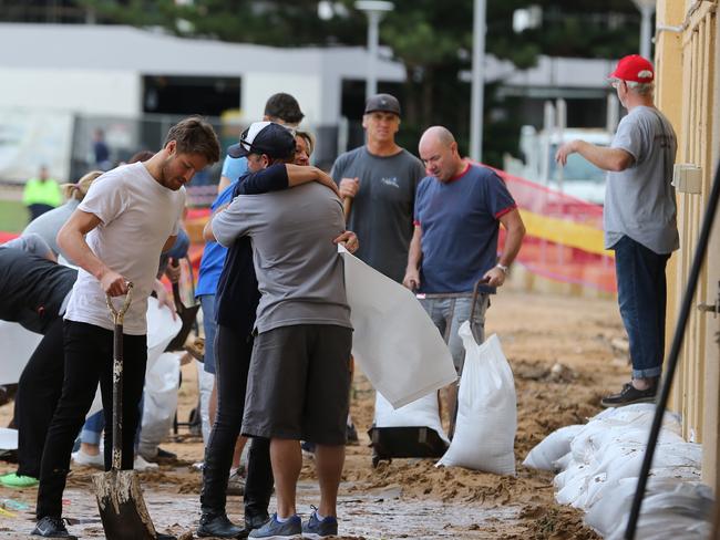 Collaroy Surf Club had waves pass through the closed doors. Picture: John Grainger