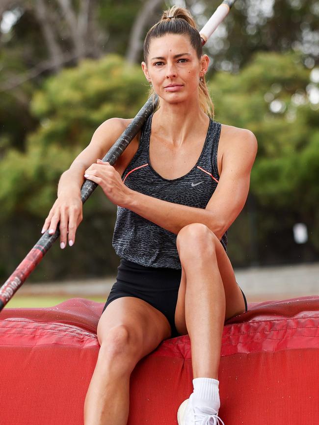 Back pole vaulting, Bisk wants the track to be her ‘happy place’ again. Picture: Colin Murty