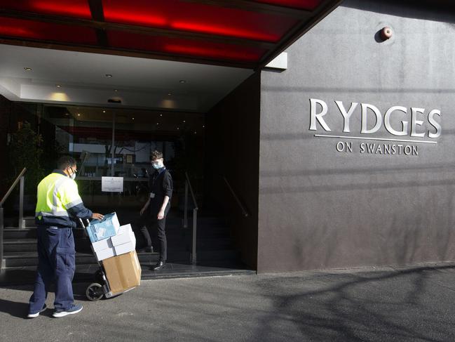 Rydges on Swanston was the source of an outbreak. Picture: David Geraghty