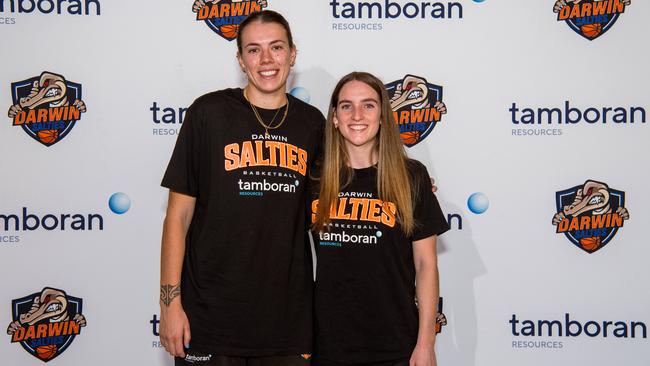 New Darwin Salties women's players Abby Solway and Abigail Curtain both gunning for NBL1 North glory. Picture: Pema Tamang Pakhrin.