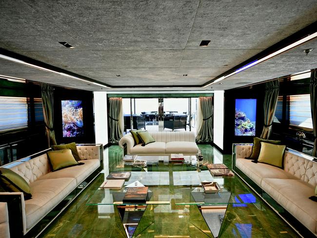 If you’ve had enough of sunning yourself, there’s plenty of space inside to lounge around. Picture: Burgess Yachts