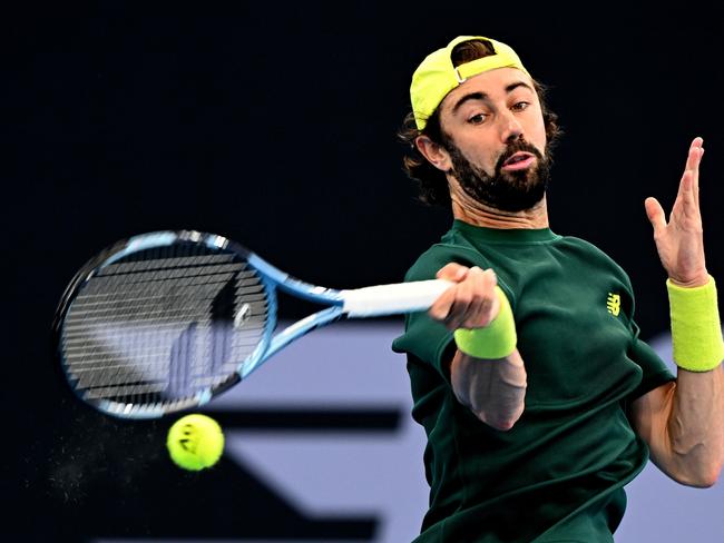 Jordan Thompson was forced to retire from his quarter-final match against Grigor Dimitrov at the Brisbane International. Picture: Getty Images