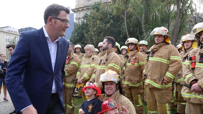 Victorian Premier Daniel Andrews holds a press conference after Jane Garrett resigned. Picture: Alex Coppel.