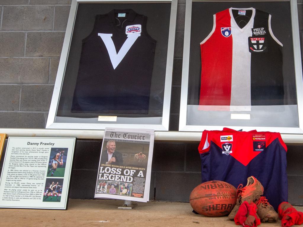 A tribute to Danny Frawley at the Bungaree Demons Football Club.