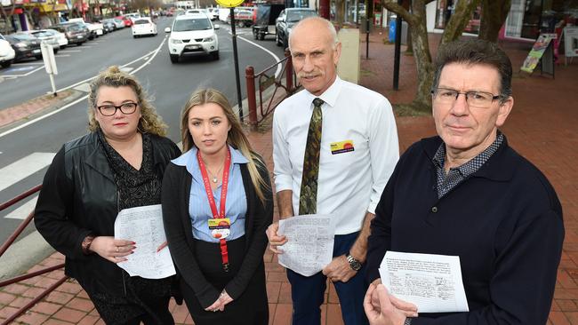 Croydon Traders Association president Andrew King with Renee Ralston, Bek Evers, and Mark Pullyblank. Picture: Steve Tanner