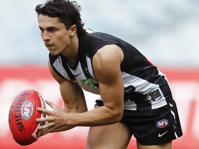 Trent Bianco made and auspicious debut for the Pies. Picture: AFL Photos/Getty Images