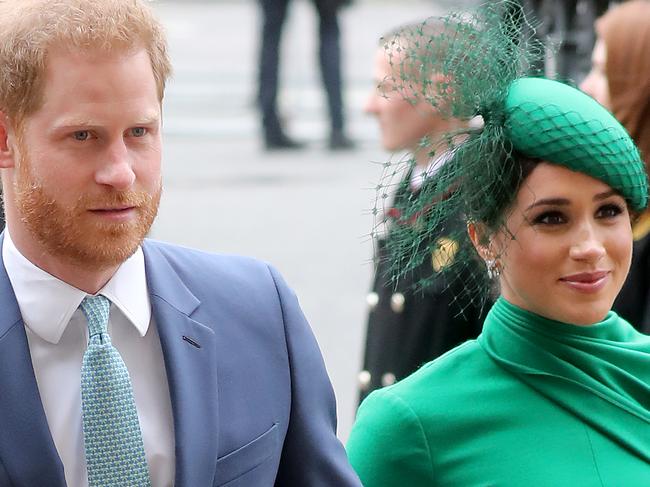 LONDON, ENGLAND - MARCH 09: Prince Harry, Duke of Sussex and Meghan, Duchess of Sussex meets children as she attends the Commonwealth Day Service 2020 on March 09, 2020 in London, England. (Photo by Chris Jackson/Getty Images)