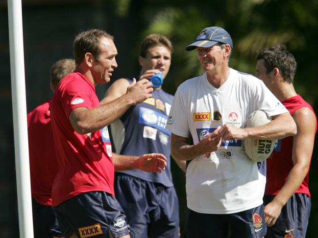 Gorden Tallis and Wayne Bennett getting along during the former’s playing days.