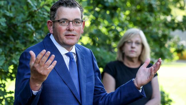 Premier Daniel Andrews announced Lisa Neville’s return on Monday. Picture: Tim Carrafa