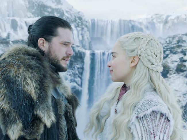 Kit Harington as Jon Snow and Emilia Clarke as Daenerys Targaryen in Game of Thrones. Picture: Courtesy of HBO