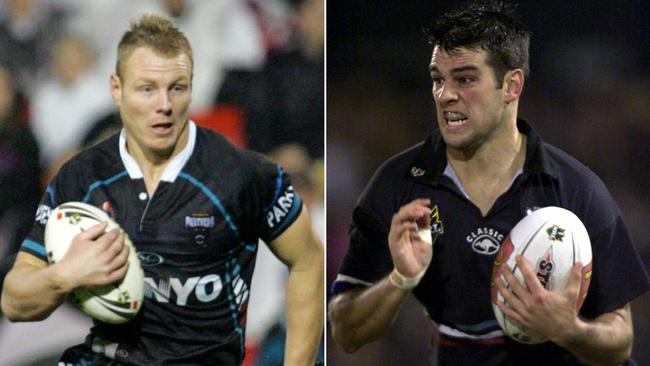 (L-R) Penrith greats Luke Lewis and Ryan Girdler.