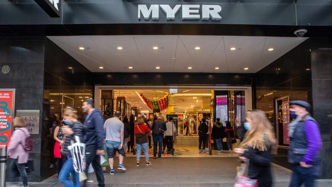 Shoppers return to shopping in Bourke Street Mall on the first Saturday after the last lockdown ended in 2021. Picture: NCA NewsWire/Sarah Matray