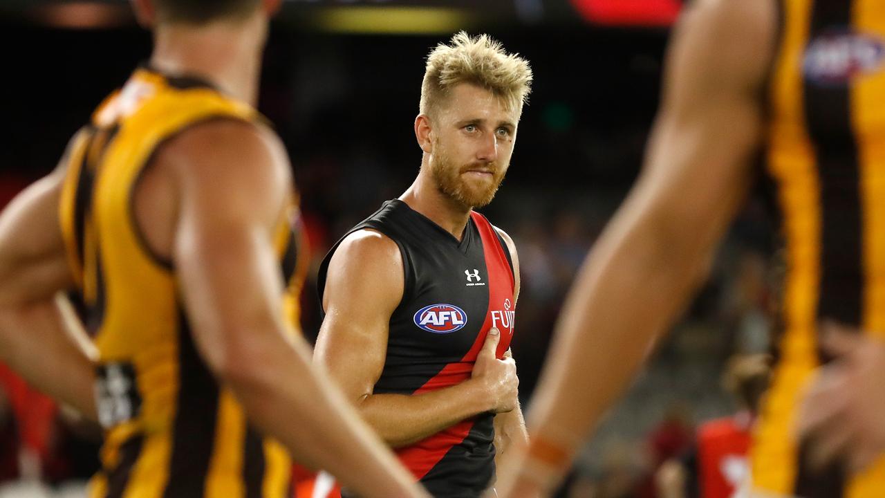 Dyson Heppell is battling a disc issue. Picture: Michael Willson/AFL Photos