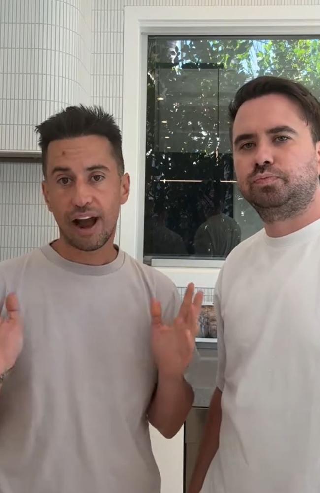 TikTokers Luke and Scott made an apology video after taking down their clip of the prank. Picture: TikTok/@lukeandsassyscott