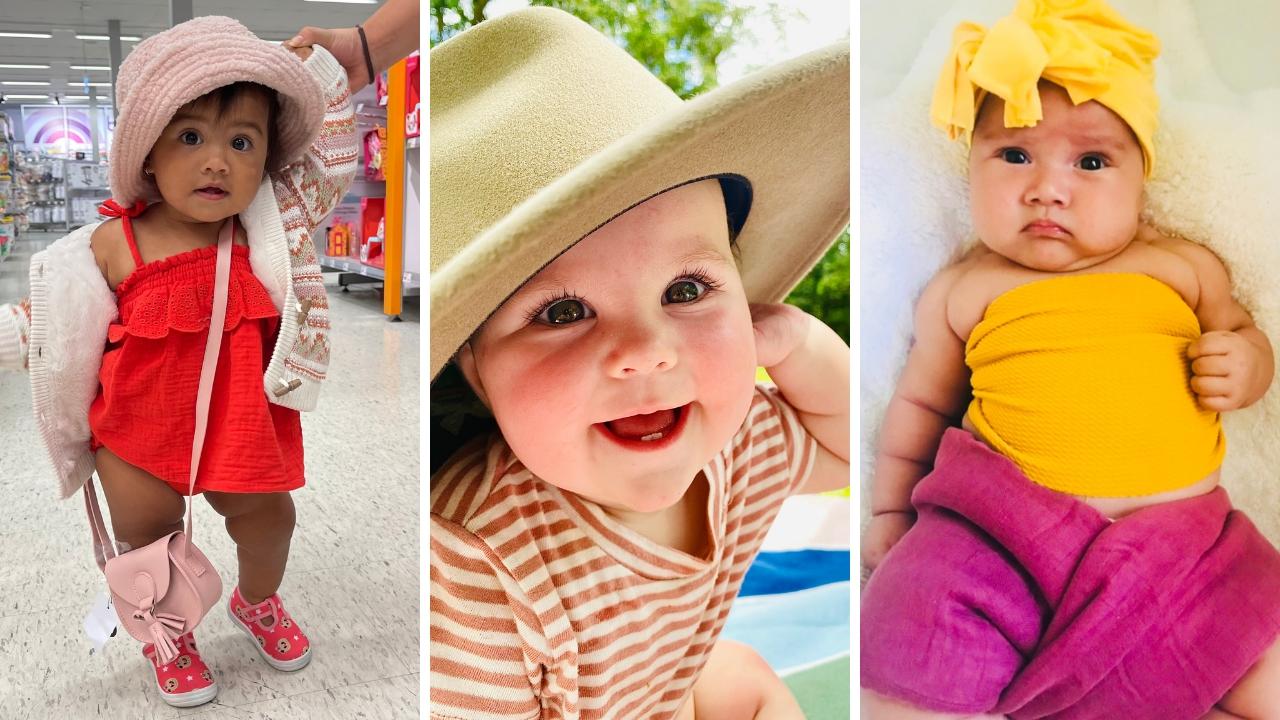 From left, Chanteah Rioli, of Berrimah; Rosebery bub Aurora Fundak; and Ariella Shiloh Vargas of Palmerston, who are all Grand Finalists in our Territory’s Cutest Bub comp for 2021