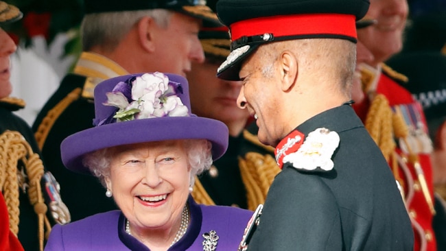 Queen Elizabeth II and Sir Kenneth Olisa, The Lord Lieutenant of Greater London, are seen together in 2018. Picture: Getty Images