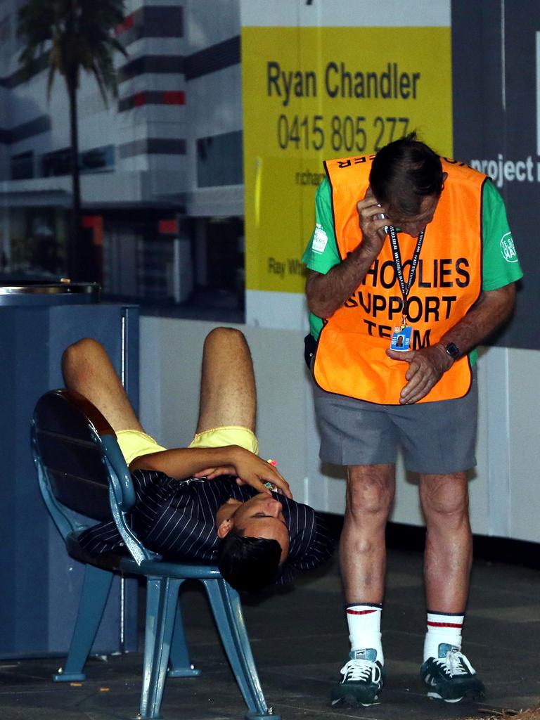 One schoolie is helped by a member of the support team. Photo by Richard Gosling