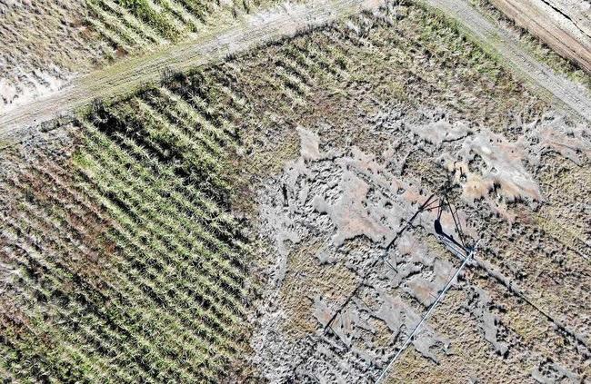 DEVASTATING: Salt damaged cane land near Kinchant Dam. Picture: Supplied