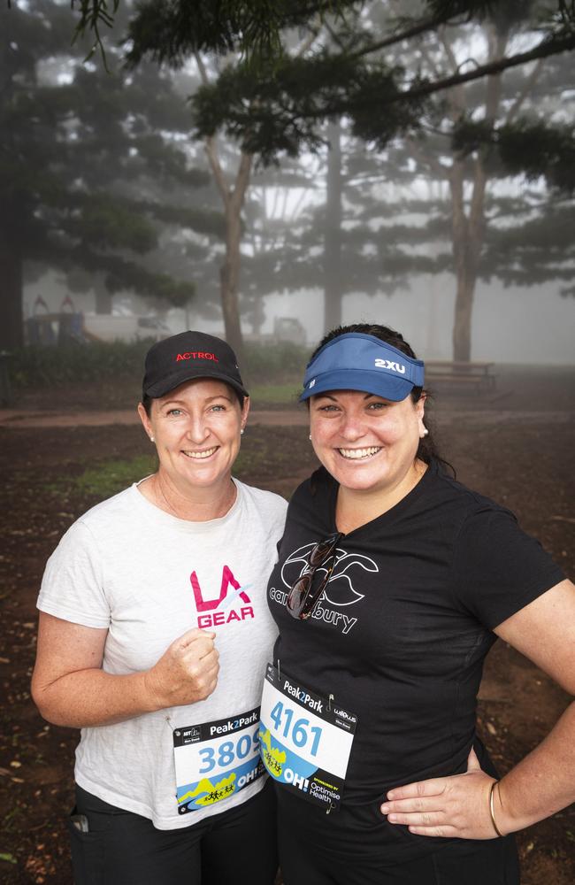 Carmel Stace (left) and Angela Skillington at Peak2Park, Sunday, March 3, 2024. Picture: Kevin Farmer