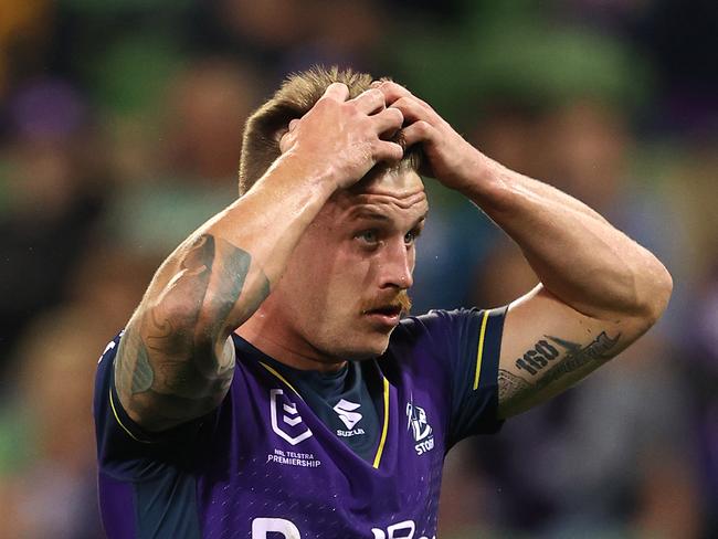 Cameron Munster of the Storm has been ruled out of Thursday night’s game against the Broncos. Picture: Robert Cianflone/Getty Images