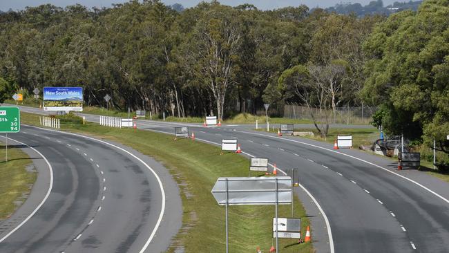 Few motorists after the border closed. Picture: NCA NewsWire / Steve Holland