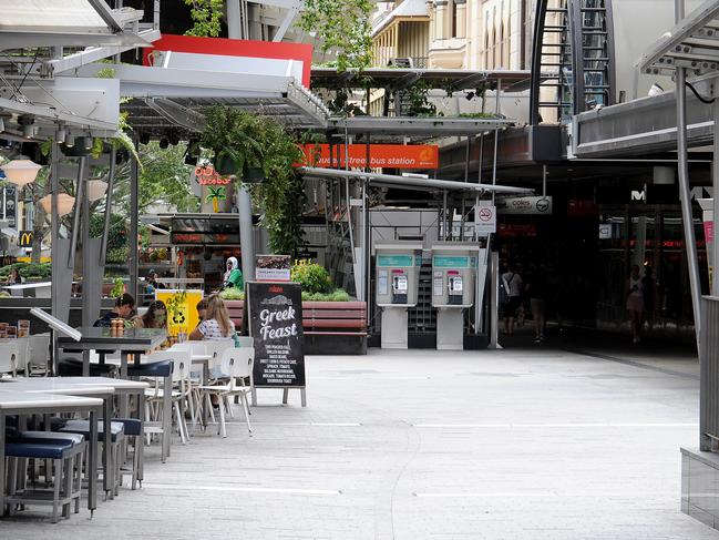 Queen Street Mall at 10.30am on Saturday. Picture: AAP image, John Gass