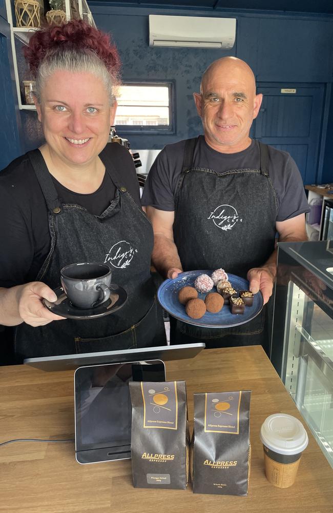 Indigo's Cafe owners Aimee and Glenn Douglas. Picture: Aaron Goodwin